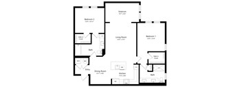Two Bedroom Floor Plan at The Morgan Luxury Apartments in Orlando FL