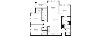 Three Bedroom Floor Plan at The Morgan Luxury Apartments in Orlando FL