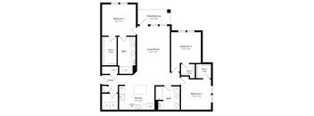 Three Bedroom Floor Plan at The Morgan Luxury Apartments in Orlando FL