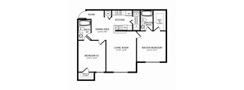 Two Bedroom Floor Plan at Mariners Cay Affordable Apartments in Spring Hill FL