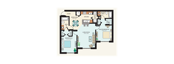 Two Bedroom Floor Plan at Mariners Cay Affordable Apartments in Spring Hill FL