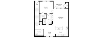 One Bedroom Floor Plan at The Sedona Luxury Apartments in Tampa FL