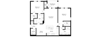 Two Bedroom Floor Plan at The Sedona Luxury Apartments in Tampa FL