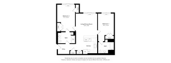 Two Bedroom Floor Plan at Vista at Old Bridge Affordable Apartments in Old Bridge NJ