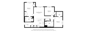 Three Bedroom Floor Plan at Vista at Old Bridge Affordable Apartments in Old Bridge NJ