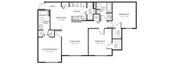 3 Bedroom Floor Plan Brandywine Tampa, FL
