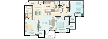 3 Bedroom Floor Plan at Cristina Woods in Riverview, FL