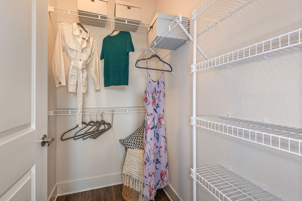 Large walk in closet at The Exchange Luxury Apartments in St. Petersburg, FL