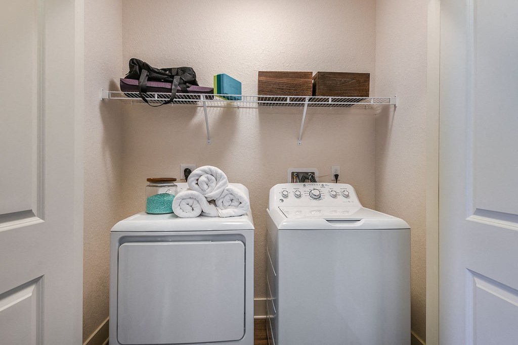 Full size washer and dryer at The Exchange Luxury Apartments in St. Petersburg, FL