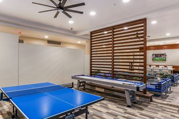 Poolside Game Lounge at The Exchange Luxury Apartments in St. Petersburg, FL