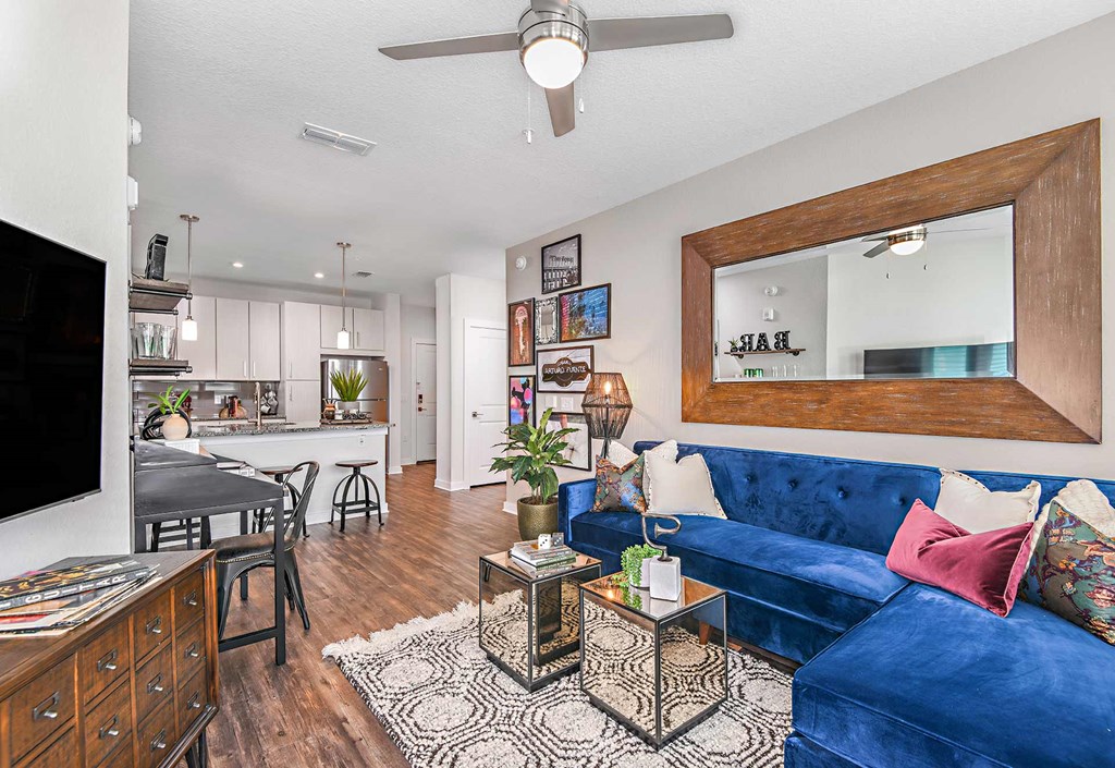 Spacious Living Room at The Foundry Luxury Apartments in Tampa FL