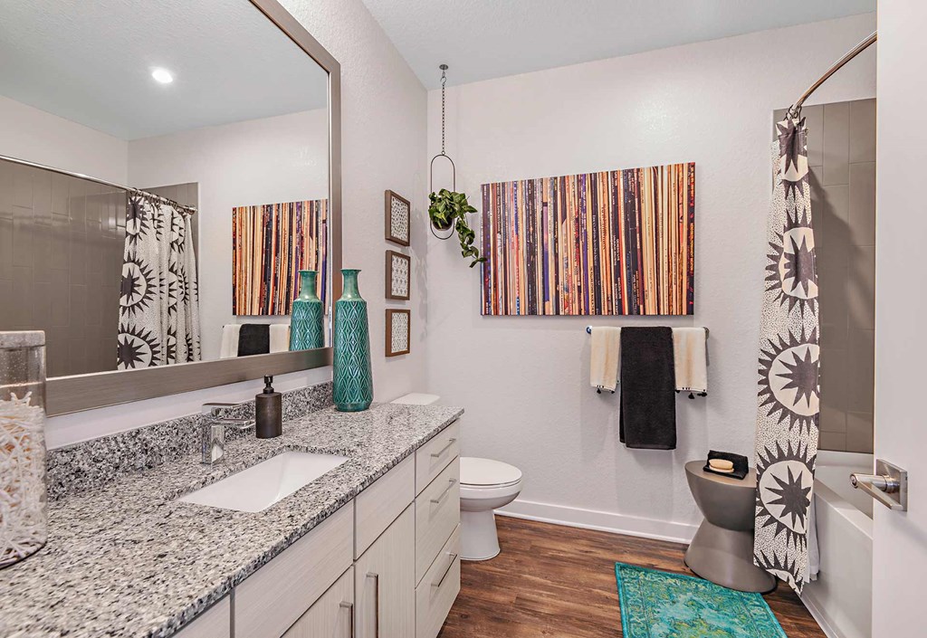 Bathroom at The Foundry Luxury Apartments in Tampa FL