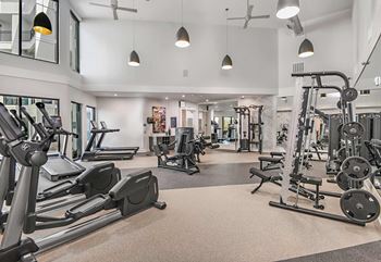 24 Hour Fitness Center at The Foundry Luxury Apartments in Tampa FL