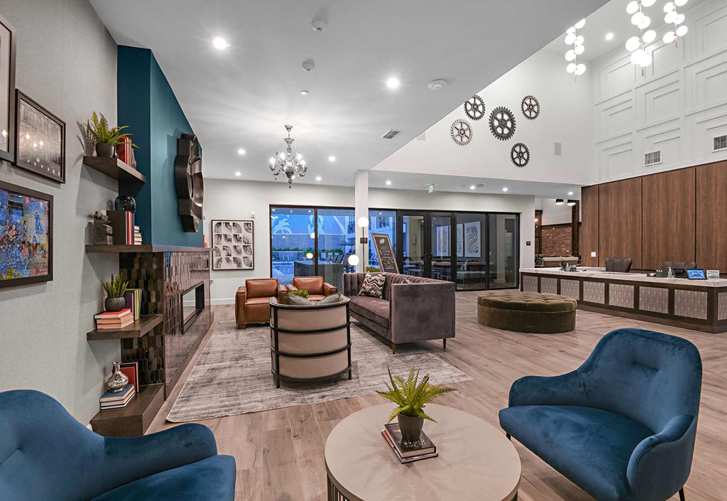 Clubhouse at The Foundry Luxury Apartments in Tampa FL