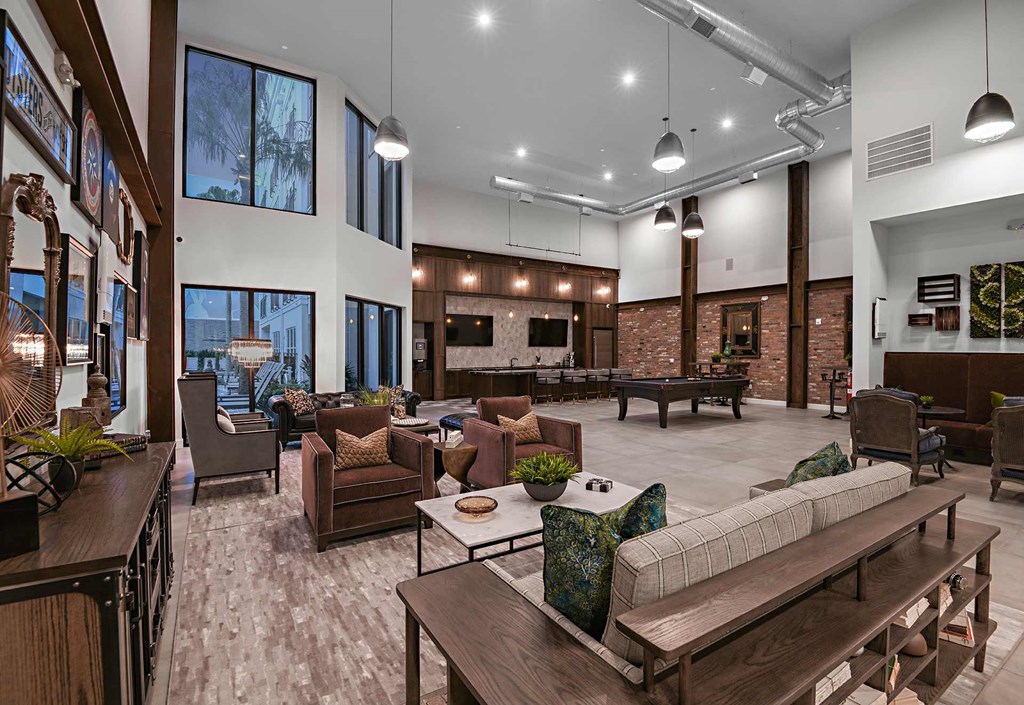 Club Room at The Foundry Luxury Apartments in Tampa FL