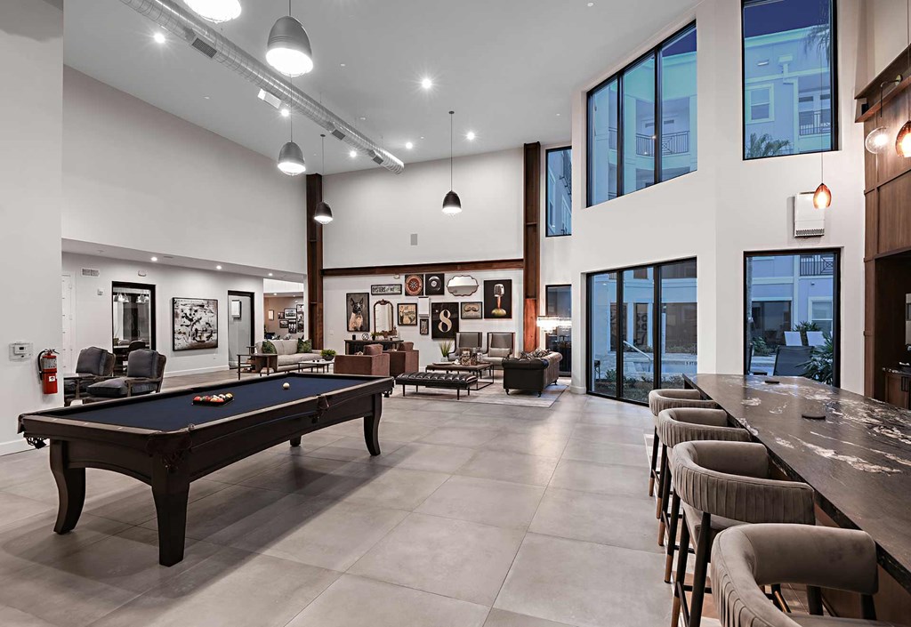 Club Room at The Foundry Luxury Apartments in Tampa FL
