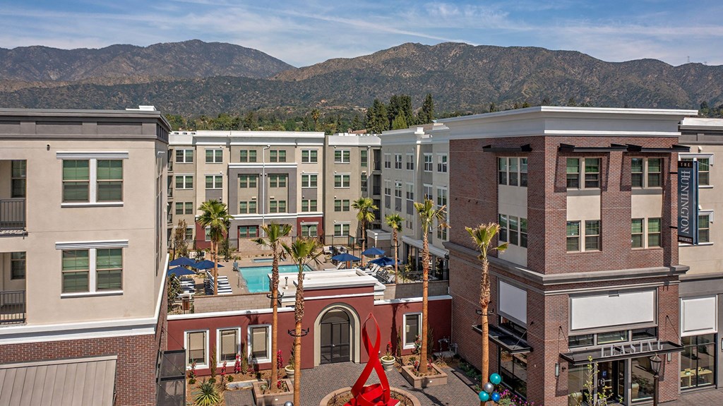 Aerial View at The Huntington Luxury Apartments in Duarte CA