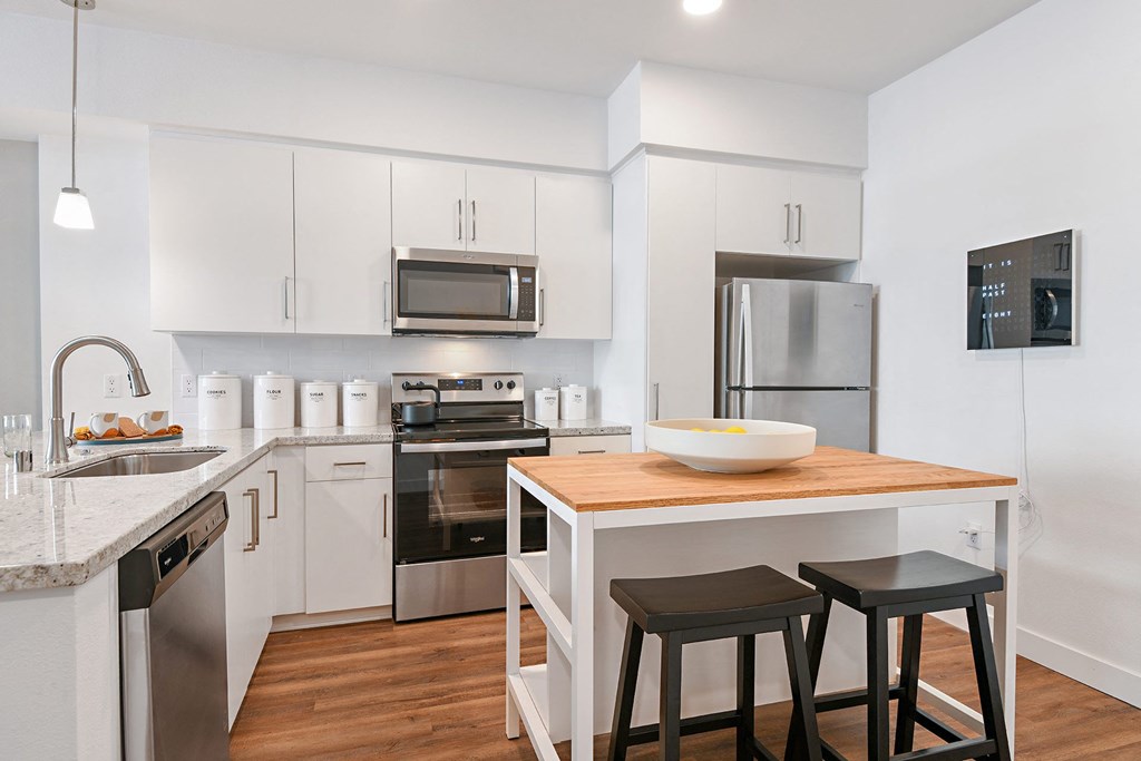 Chef-Style Kitchen at The Huntington Luxury Apartments in Duarte CA