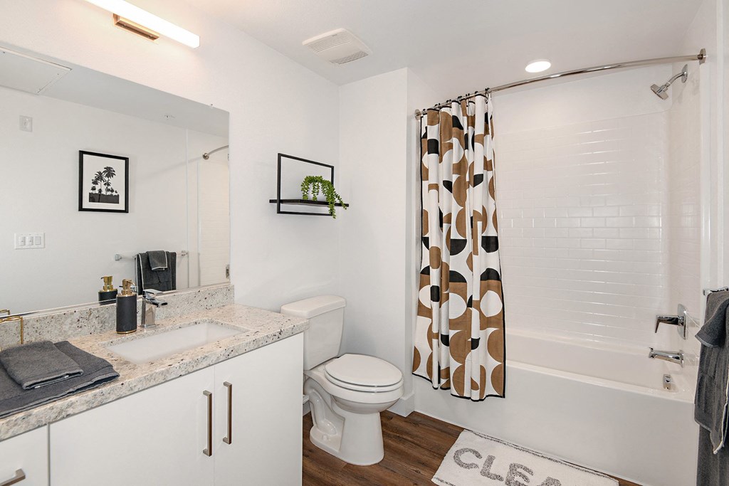 Bathroom at The Huntington Luxury Apartments in Duarte CA