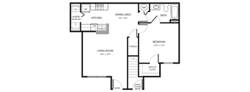 1 Bedroom Floor Plan at Brook Haven Apartments in Brooksville, FL