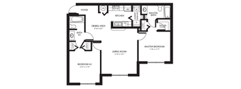 2 Bedroom Floor Plan at Clear Harbor Apartments in Clearwater FL