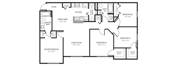 4 Bedroom Floor Plan Brandywine Tampa, FL
