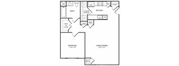 One-Bedroom Floor Plan at Spring Manor Senior Apartments in Poughkeepsie, NY