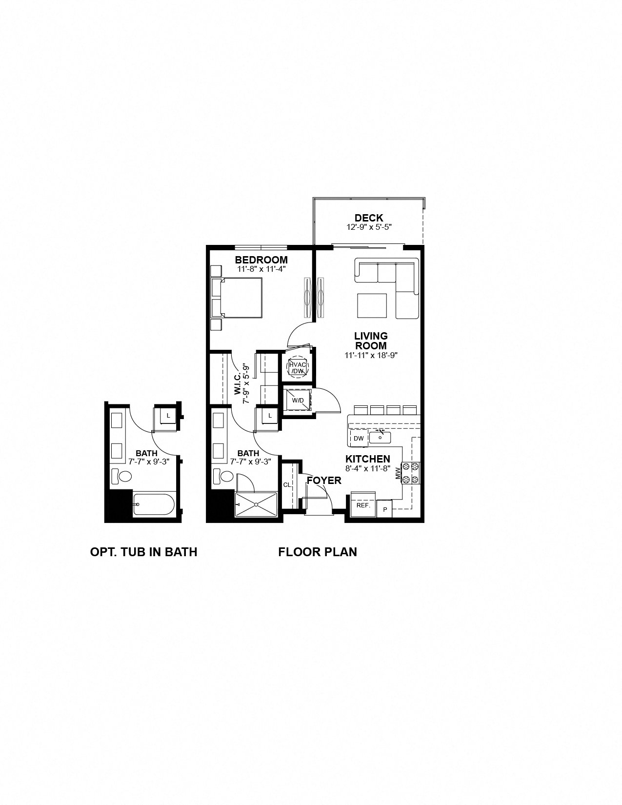 A1 and a1.1 floor plans  at The Prescott, Austin, 78745