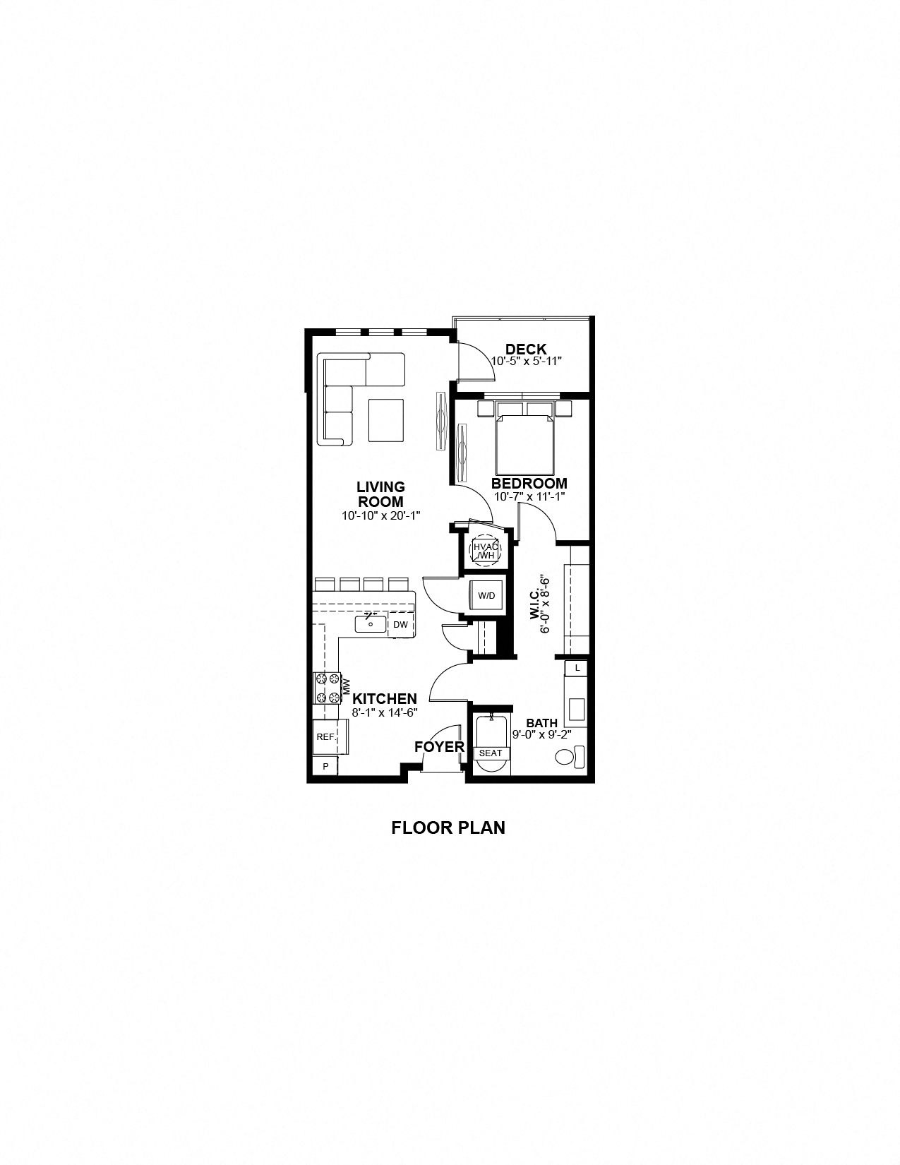 1 Bed 1 Bath Floor Plan | 701 Sq. Ft. at The Prescott Luxury Apartments in Austin TX