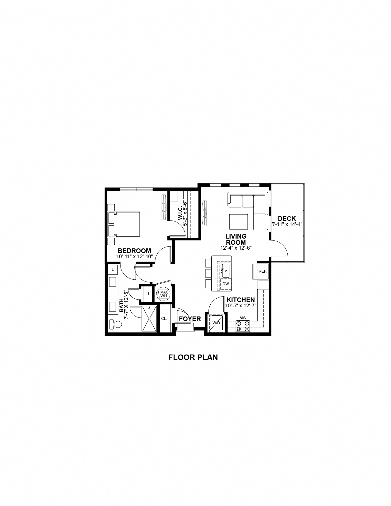 1 Bed 1 Bath Floor Plan | 762 Sq. Ft. at The Prescott Luxury Apartments in Austin TX