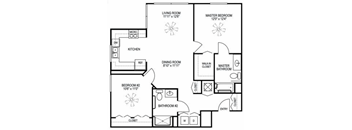 Two Bedroom Floor Plan at Vista Grande Senior Apartments in Miami FL