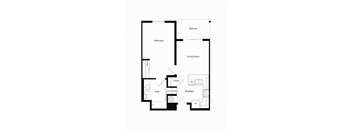 One Bedroom Floor Plan at Ventana Senior Apartments in Fullerton CA