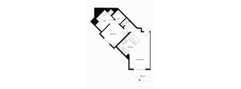 One Bedroom Floor Plan at Ventana Senior Apartments in Fullerton CA