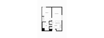 One Bedroom  Floor Plan at Ventana Senior Apartments in Fullerton CA