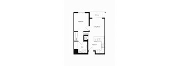 One Bedroom  Floor Plan at Ventana Senior Apartments in Fullerton CA