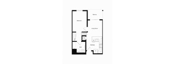 One Bedroom  Floor Plan at Ventana Senior Apartments in Fullerton CA