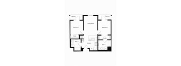 Two Bedroom  Floor Plan at Ventana Senior Apartments in Fullerton CA