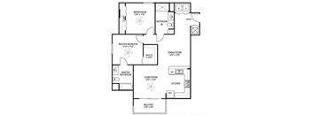 Two Bedroom Floor Plan at West Brickell Tower Senior Apartments in Miami