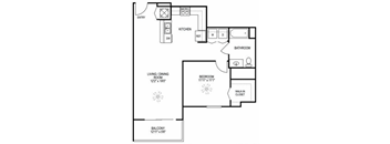 One Bedroom Floor Plan at West Brickell View Senior Apartments in Miami, FL