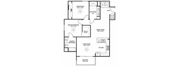 Two Bedroom Floor Plan at West Brickell View Senior Apartments in Miami, FL