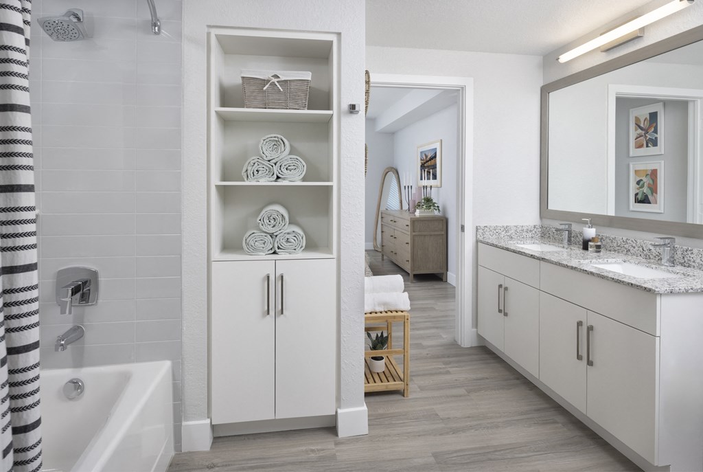 Modern bathrooms at Everly Luxury Apartments in Naples FL