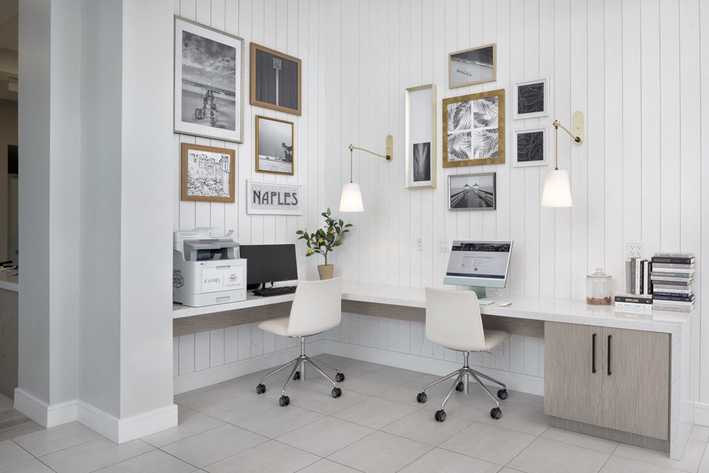 Business Center at Everly Luxury Apartments in Naples FL