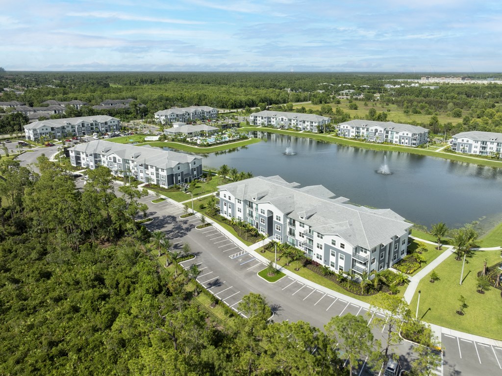 Aerial view at Everly Apartments in Naples, FL