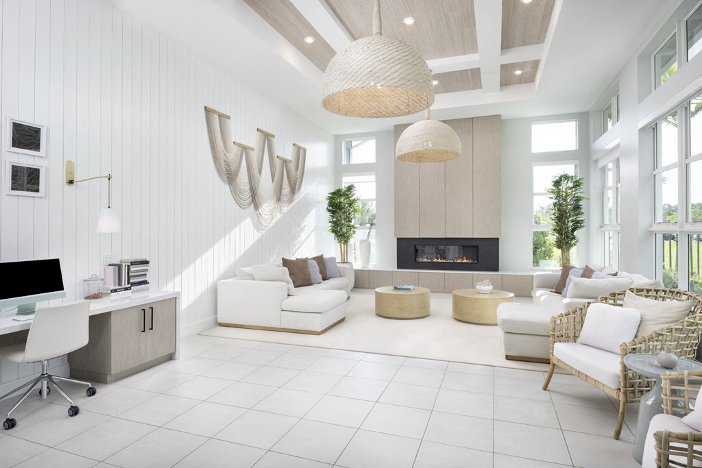 Fireside Lounge at Everly Apartments in Naples, FL