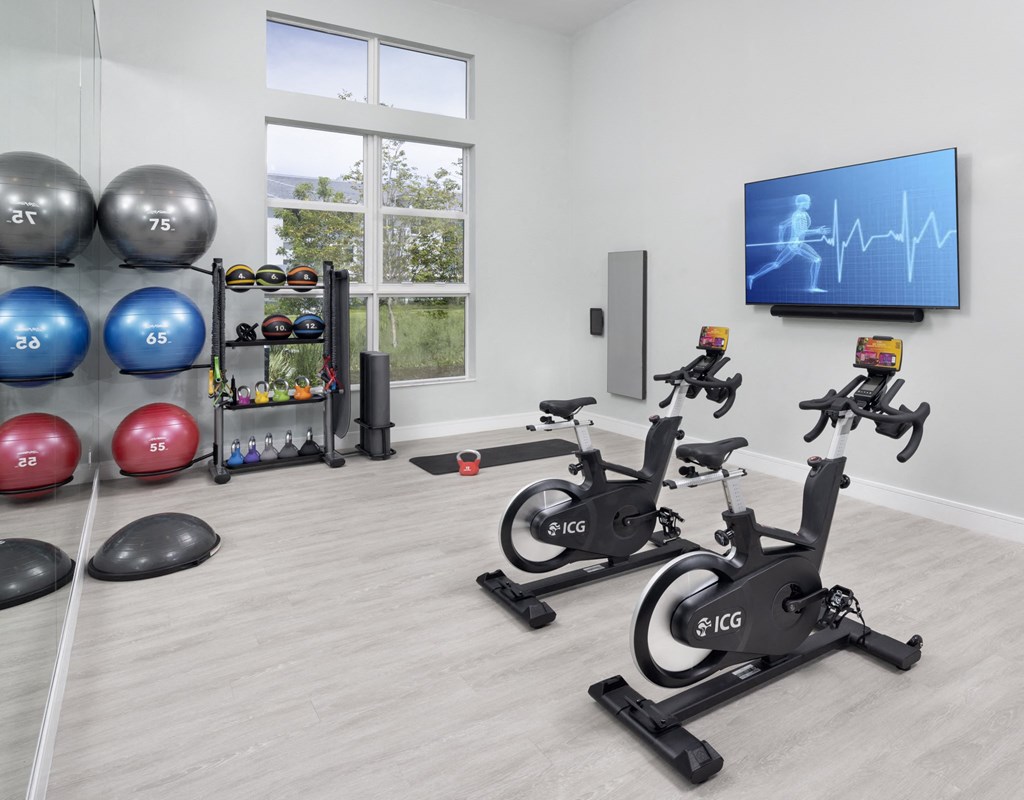Yoga and spin studio at Everly Luxury Apartments in Naples FL