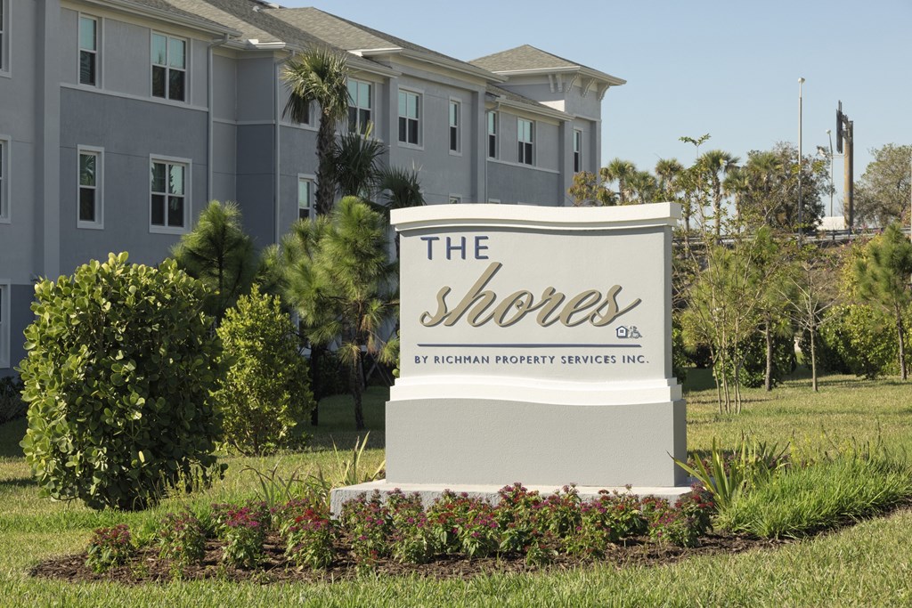 Property Sign at The Shores Affordable Apartments in St. Petersburg, Florida