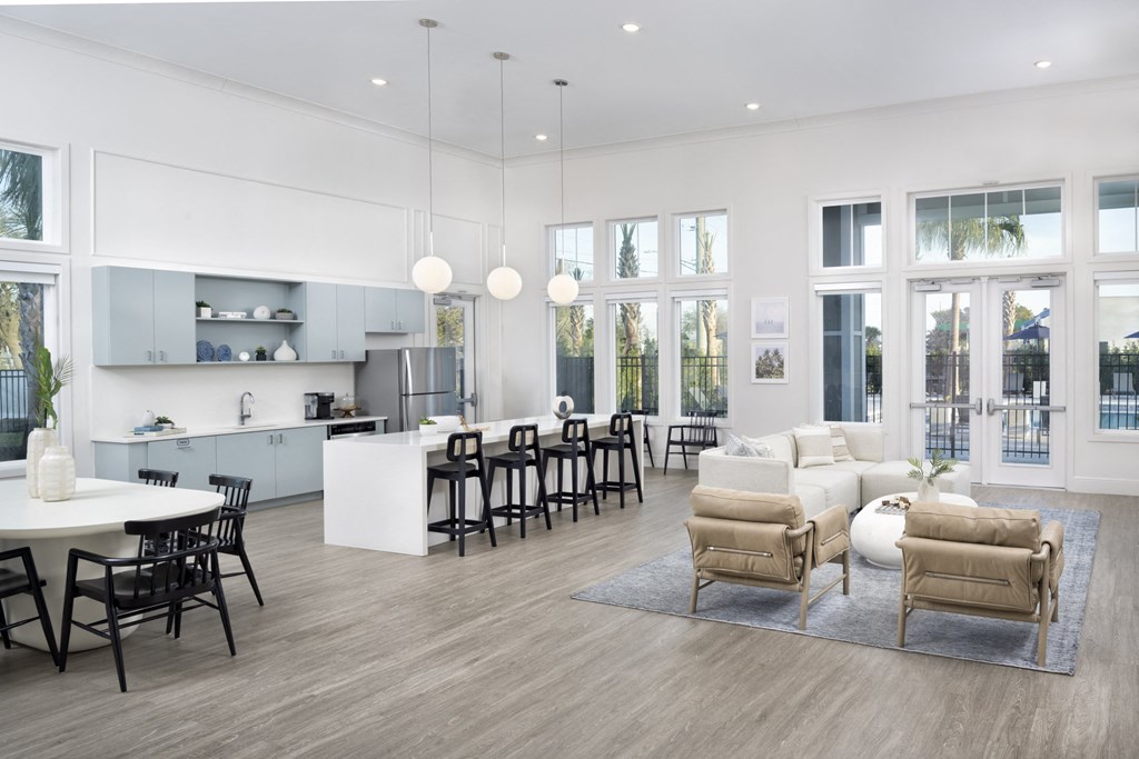 Club Room with Demo Kitchen at Jackson Palms Affordable Apartments in Jacksonville FL