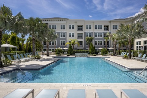 Resort-Style Swimming Pool at Waverly Terrace Luxury Apartments in Temple Terrace, FL
