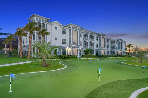 Putting Green at The Gallery Luxury Apartments in Trinity, FL