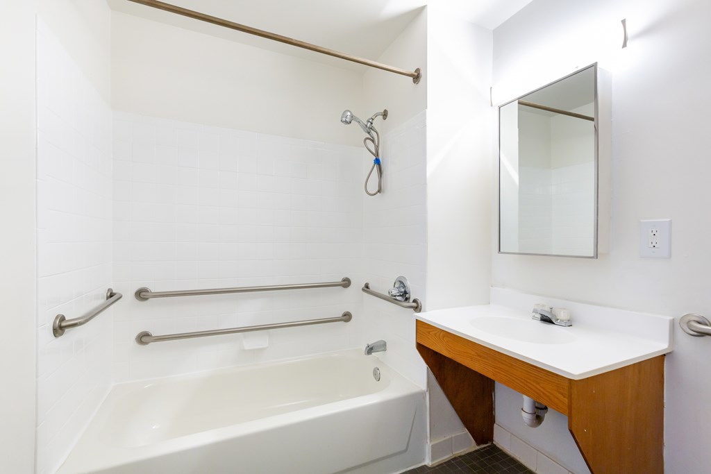 Bathrooms with Grab Bars at Landmark Affordable Apartments in Baltimore, MD